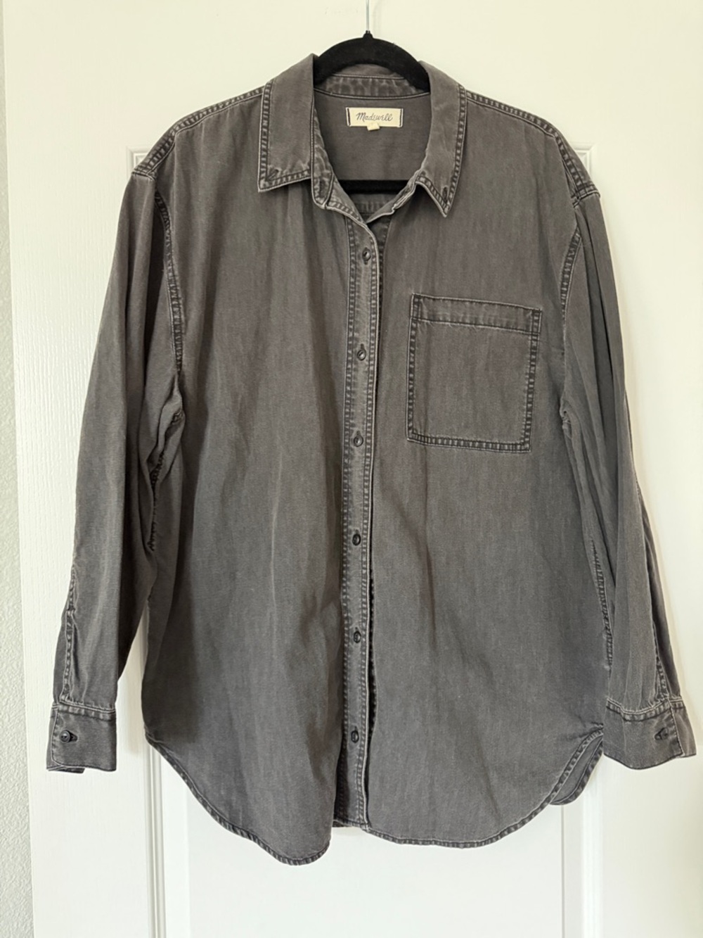 Madewell Washed Black Chambray Button-Down Shirt
